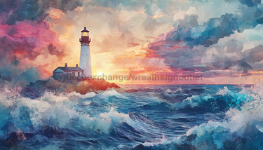 Light house Sign, DCO-13440, Sign For Wreath, 10x10